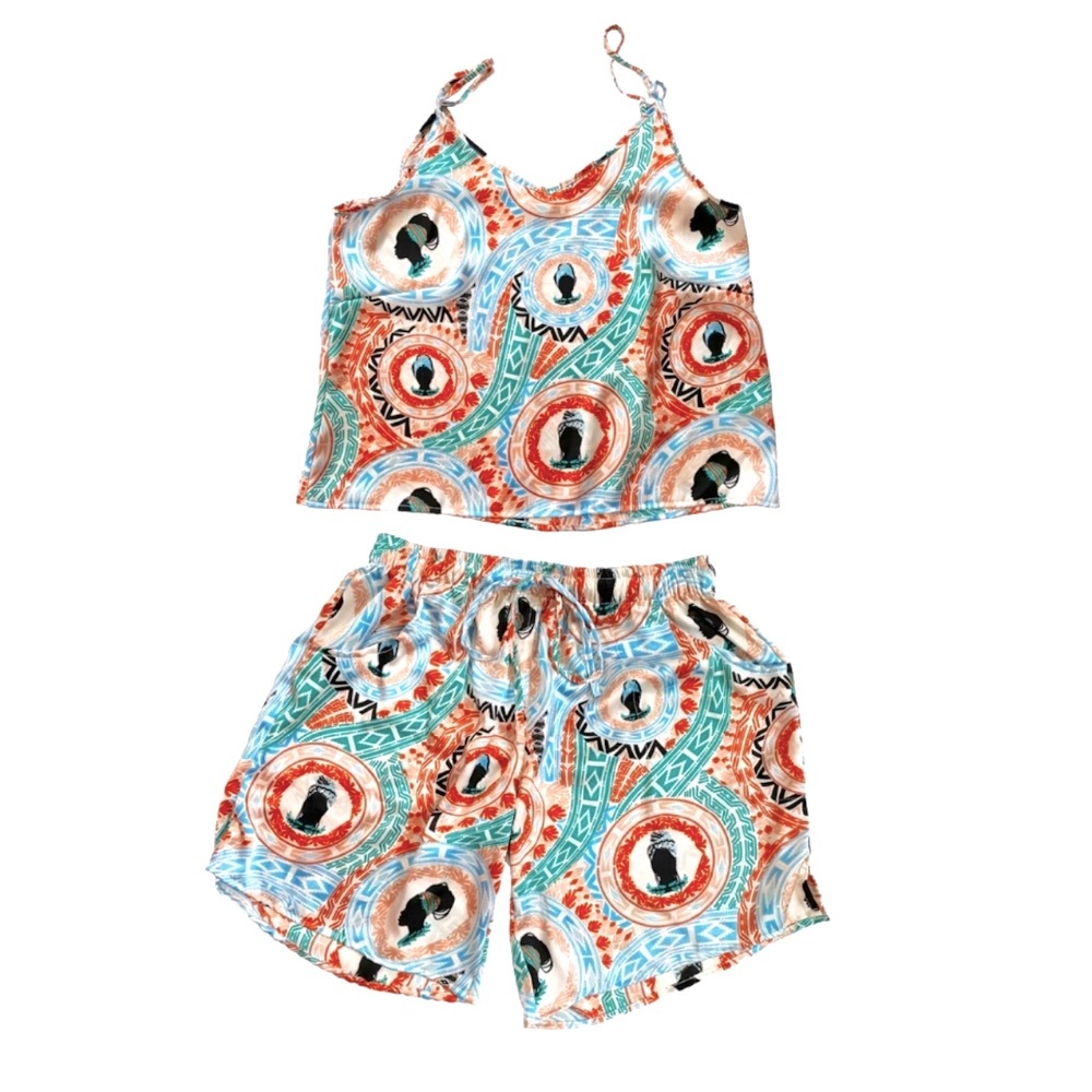 Tribal Beauty Satin Cami + Shorts 2-Piece Set
